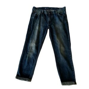 Zara Woman Denim Goods Baggy Fit Jeans Blue Distressed Casual Size 27